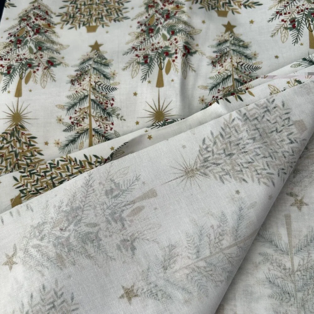 3 Wishes Shimmer Sparkle Holiday Christmas Trees Cotton Quilting Sewing Fabric